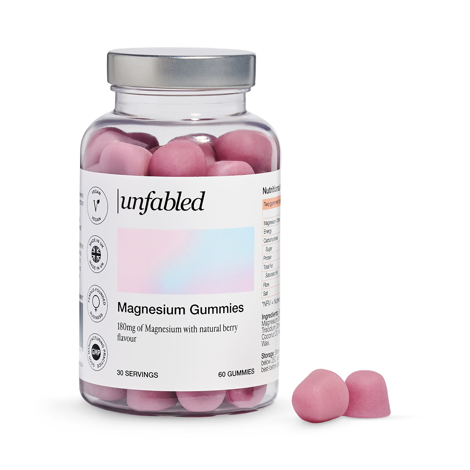 Unfabled Magnesium Gummies 60s, imported from the UK