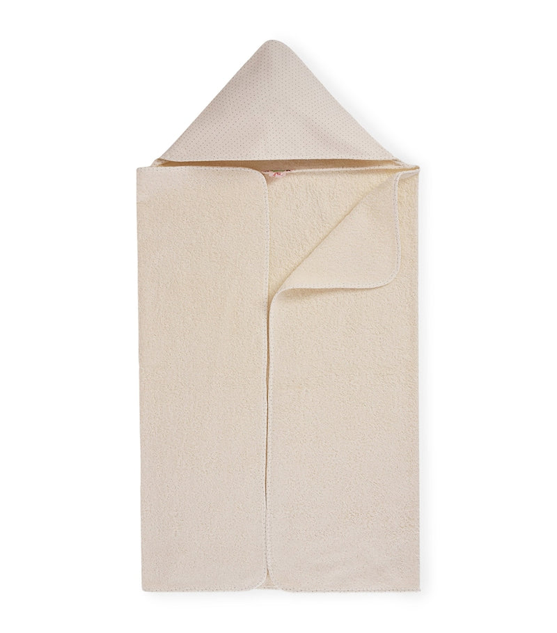 Bonpoint cotton hooded towel with polka dot print - British product