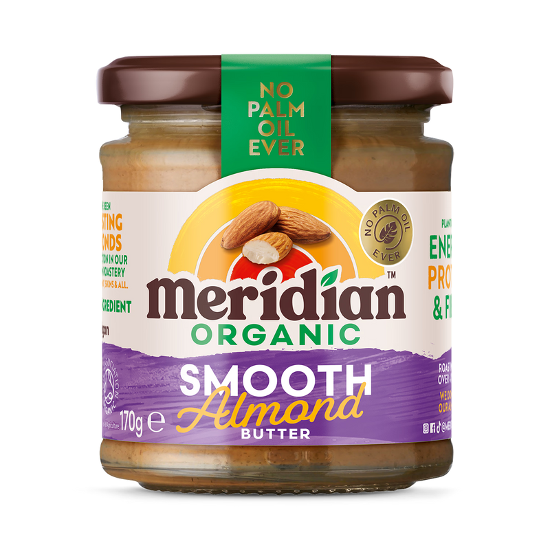 Meridian organic almond butter smooth 170g, imported from the UK