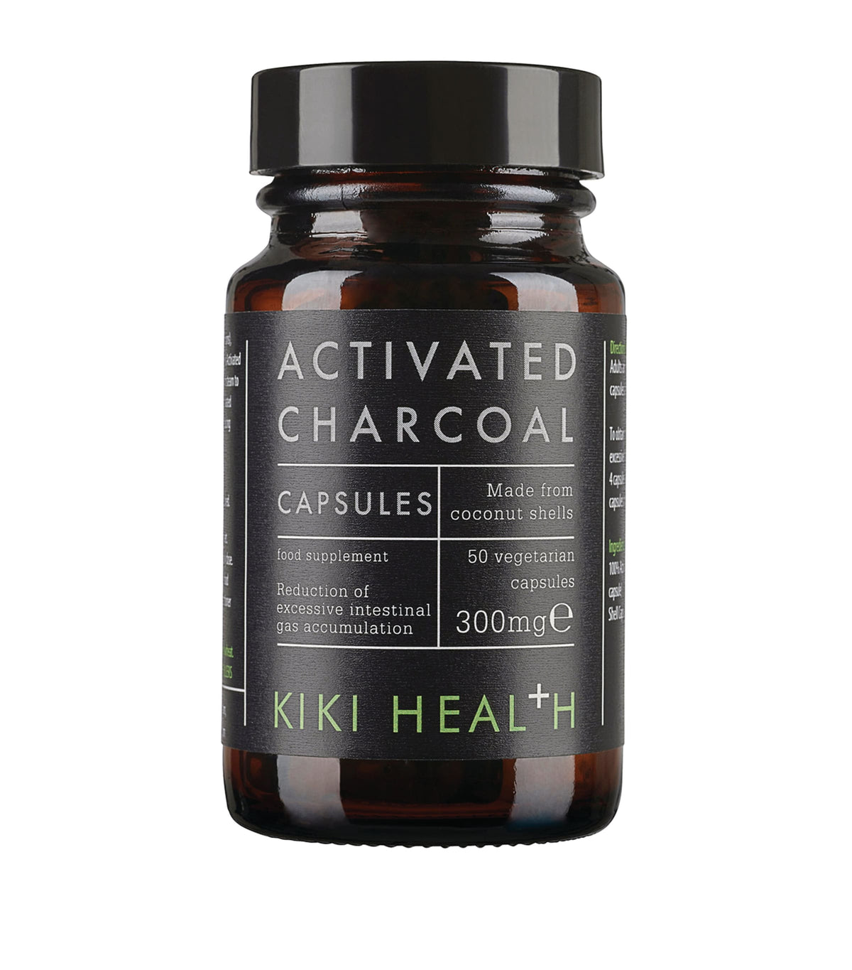 KIKI Health Activated Charcoal Vegicaps 50 Capsules, UK version