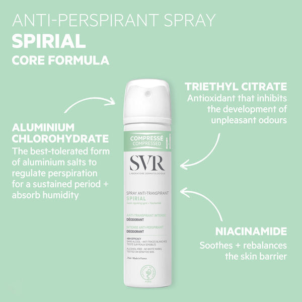 SVR SPIRIAL Compressed 48hr Antiperspirant Deodorant, 75ml