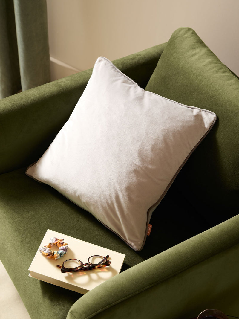 Furn Dove/Charcoal Meridian Velvet 45 x 45cm Cushion Cover