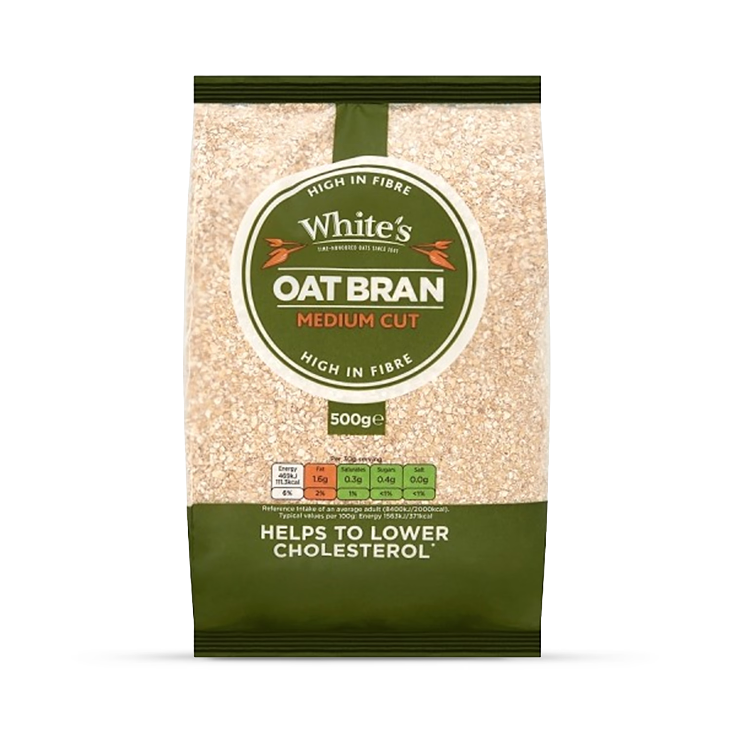 Whites oat bran Medium 500g, imported from the UK