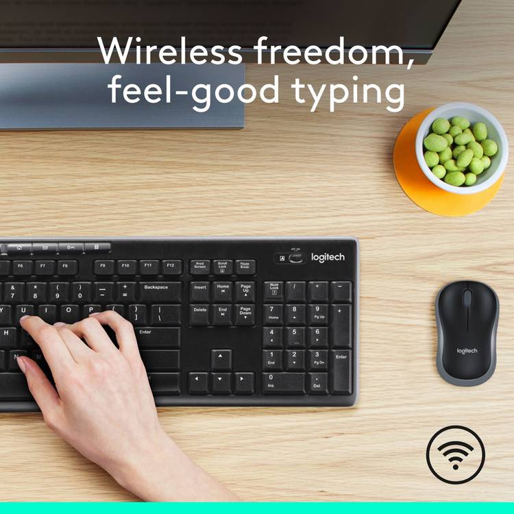 Logitech wireless mouse and keyboard set MK270, UK version