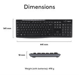 Logitech wireless mouse and keyboard set MK270, UK version