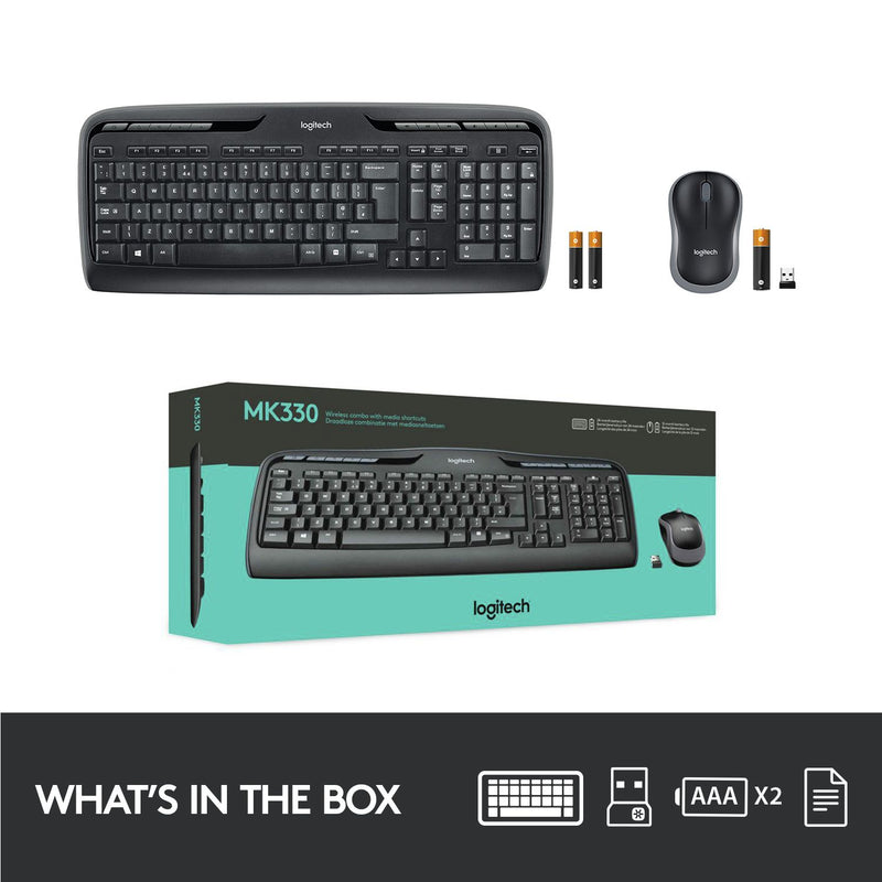 Logitech MK330 wireless keyboard and mouse set, UK version
