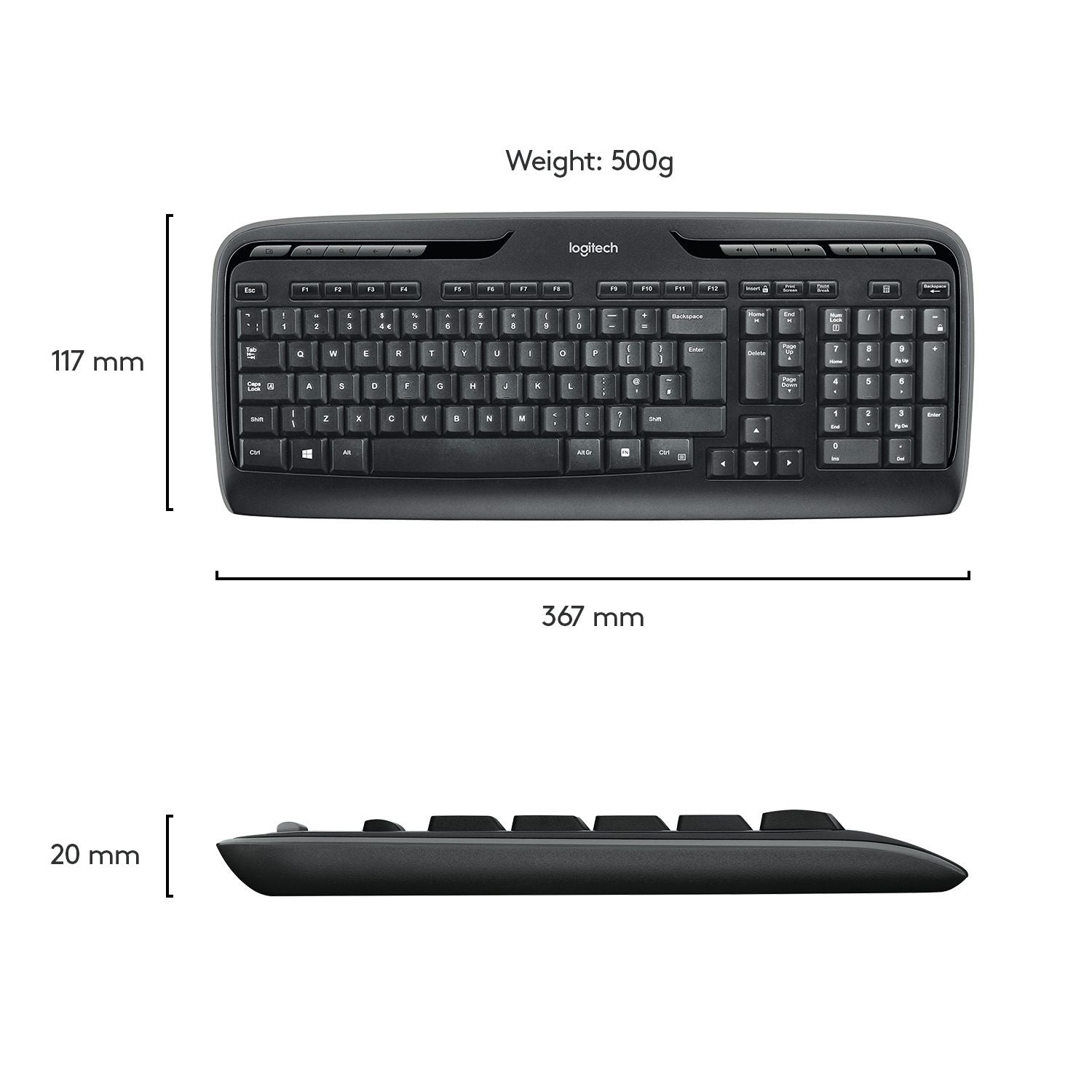 Logitech MK330 wireless keyboard and mouse set, UK version