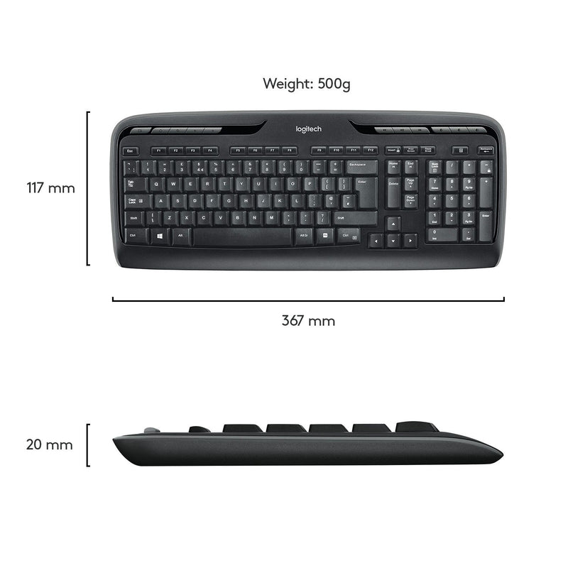 Logitech MK330 wireless keyboard and mouse set, UK version
