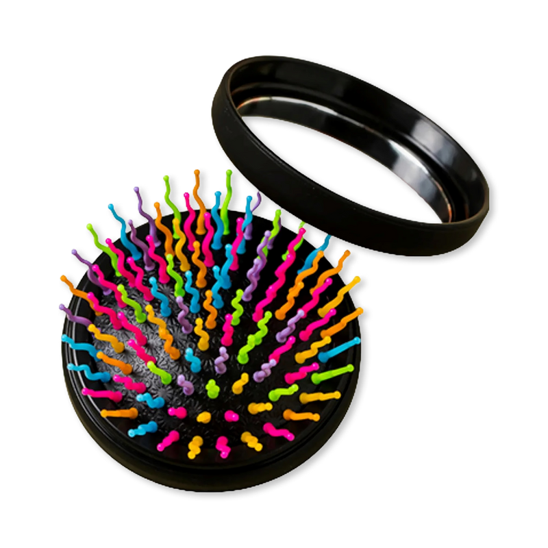 EYECANDY compact hair brush black travel size, UK version