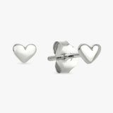 Revere sterling silver heart stud earrings (British brand)
