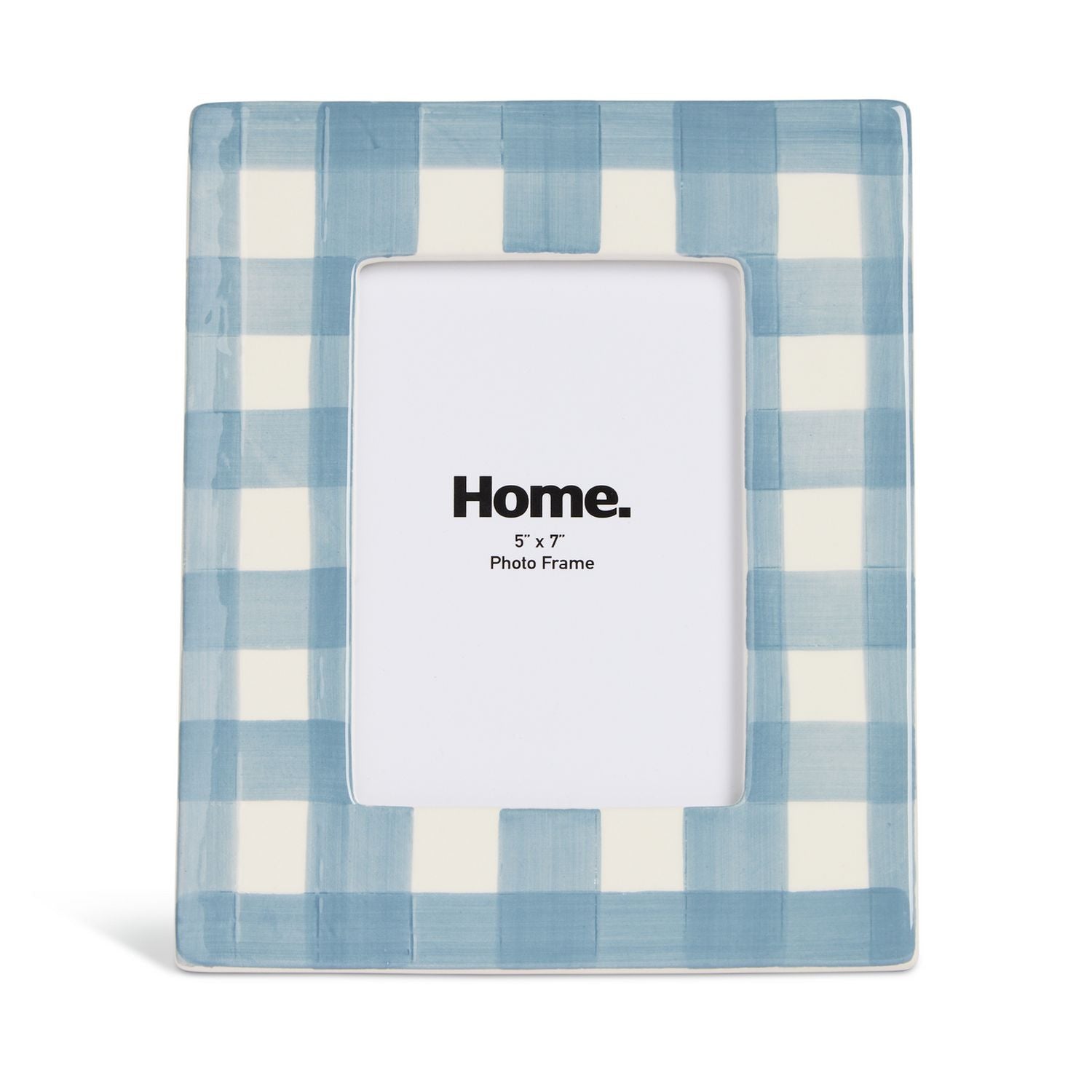 Argos Home blue gingham ceramic picture frame 5x7 inches, UK version