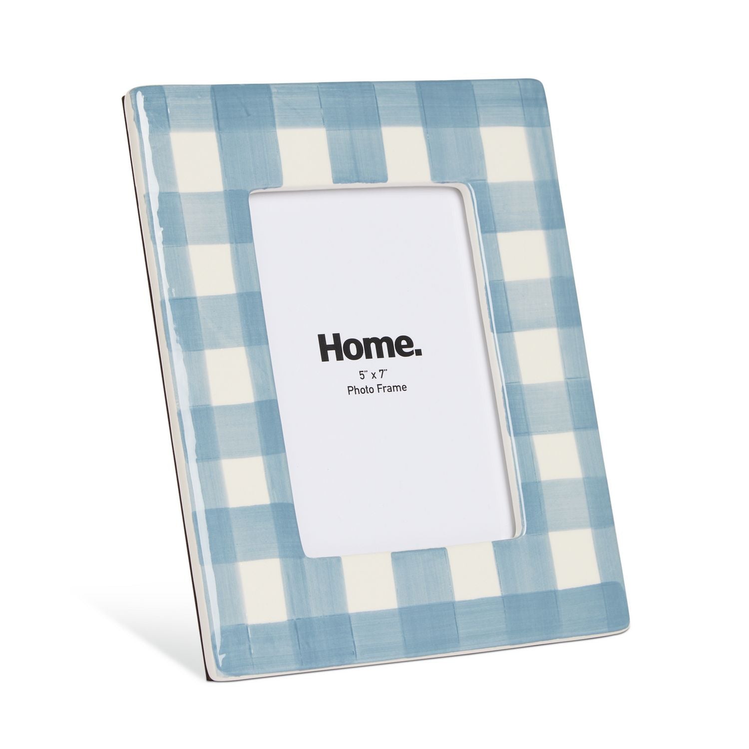Argos Home blue gingham ceramic picture frame 5x7 inches, UK version