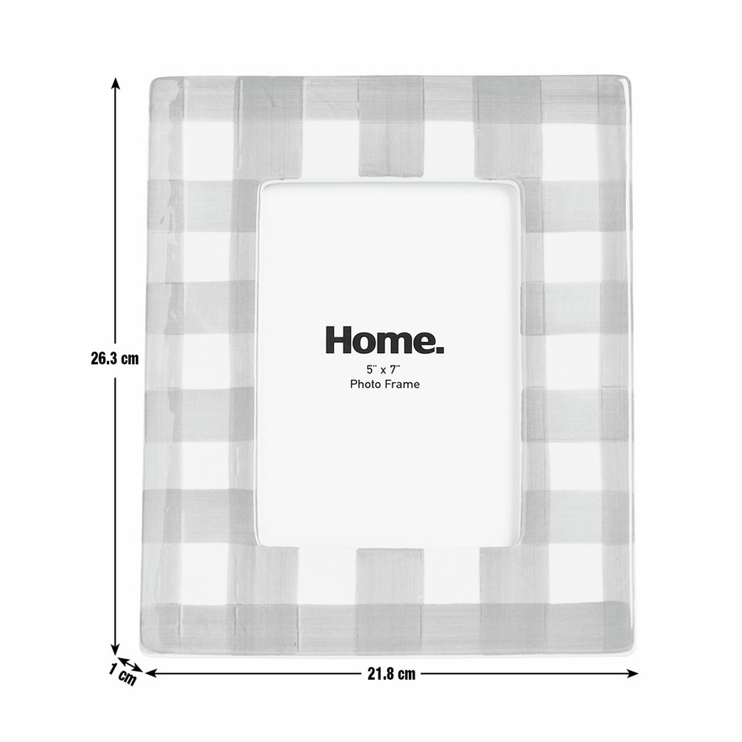 Argos Home blue gingham ceramic picture frame 5x7 inches, UK version