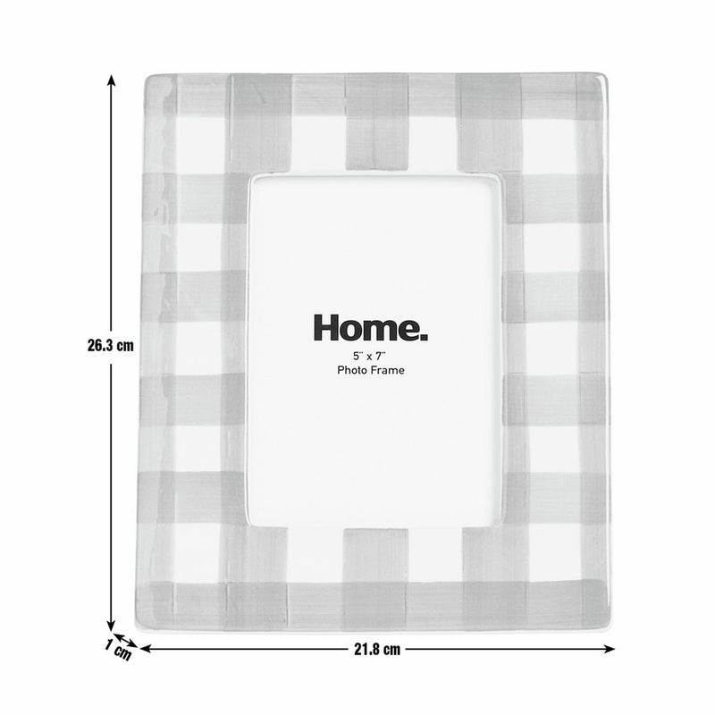 Argos Home blue gingham ceramic picture frame 5x7 inches, UK version