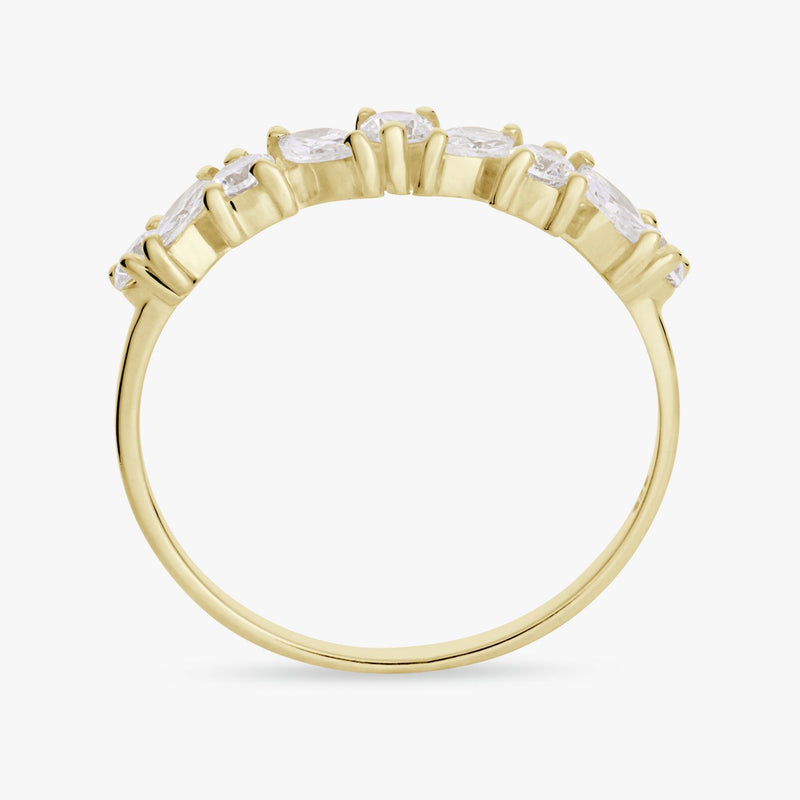 Revere Gold Plated Sterling Silver Half Eternity Ring- Small