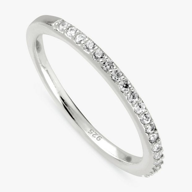 Revere sterling silver half eternity band ring medium, UK version