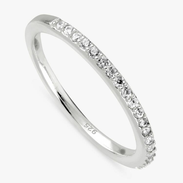 Revere sterling silver half eternity band ring medium, UK version