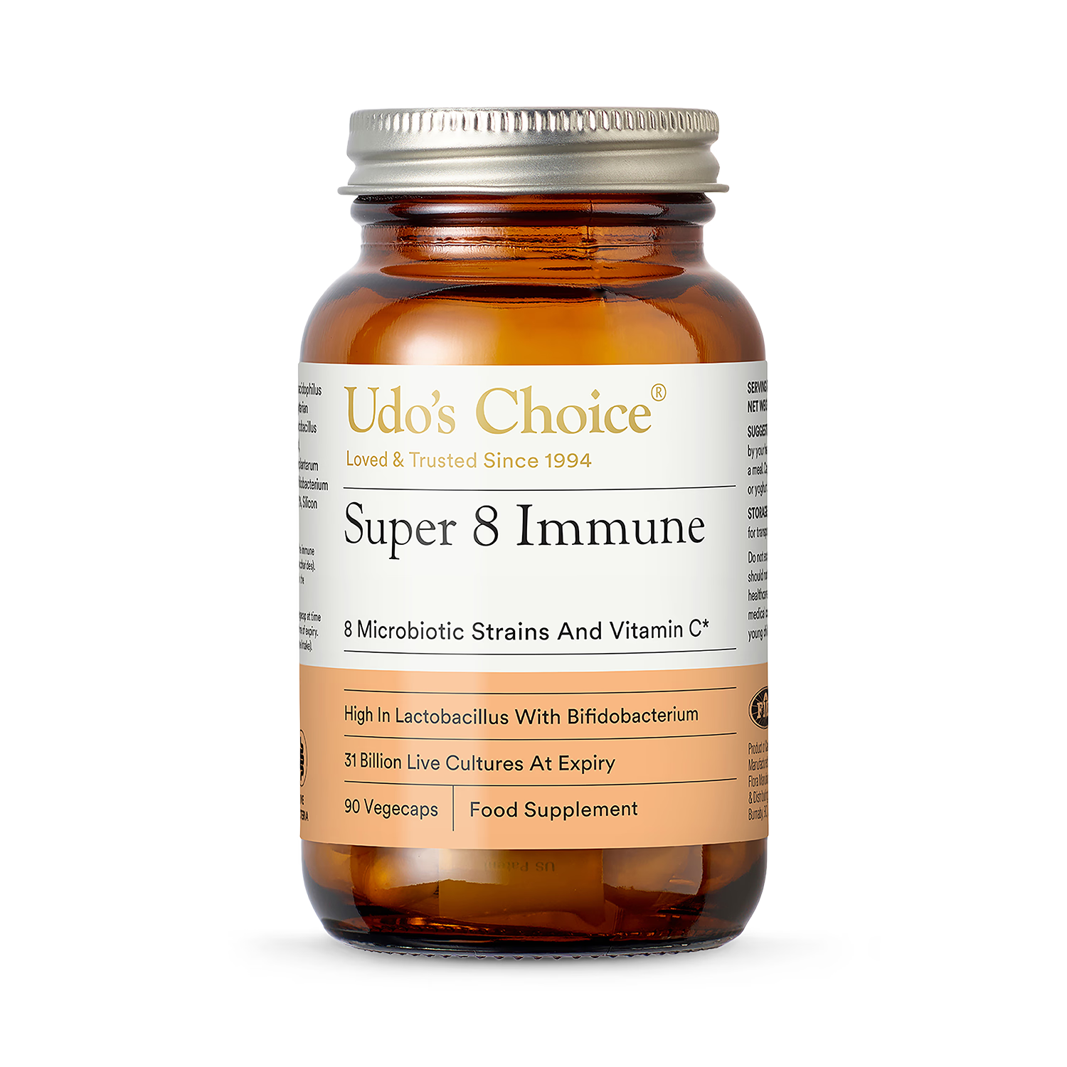 Udo's Choice Super 8 Immune probiotic 90 capsules, UK version