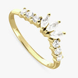Revere gold plated cubic zirconia crown ring small, imported from the UK