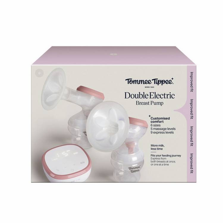 Tommee Tippee double electric breast pump with bottles, imported from the UK