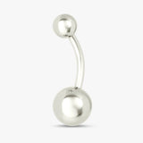 Revere surgical steel belly bar plain silver 10mm (British brand)