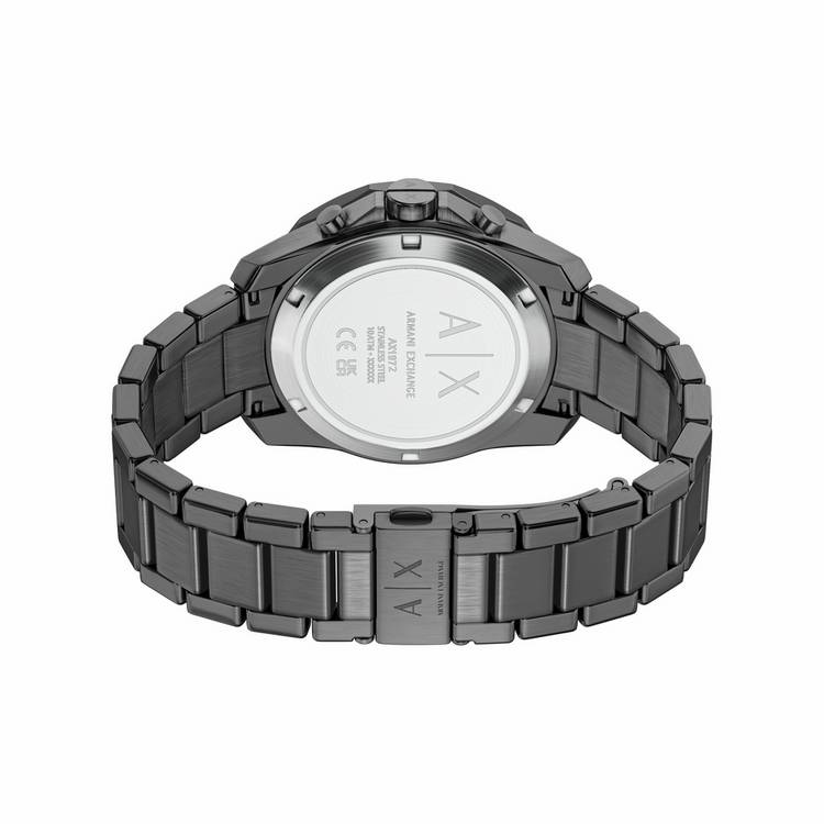 Armani Exchange men's gunmetal stainless steel watch, imported from the UK