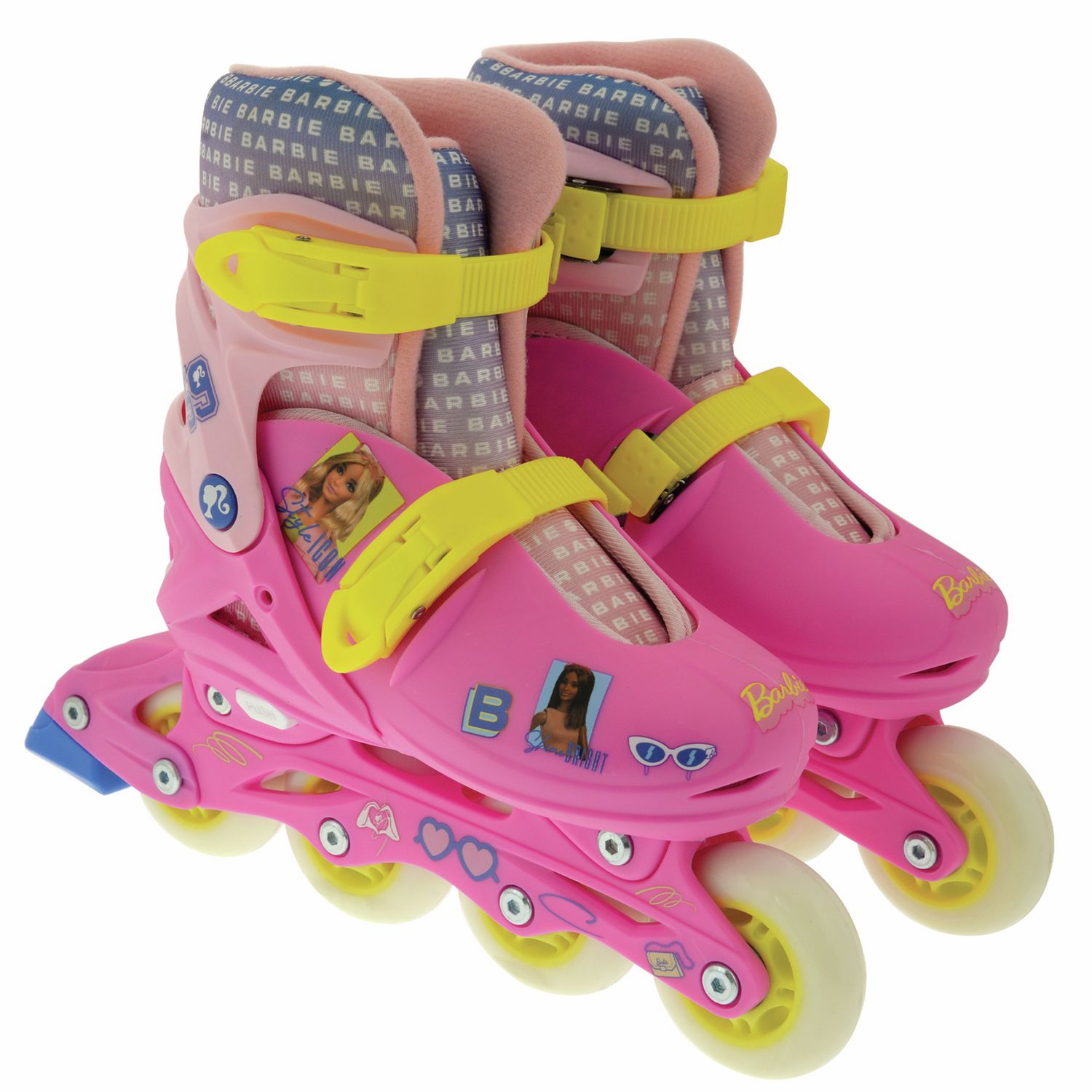 Barbie pink adjustable inline skates, UK version