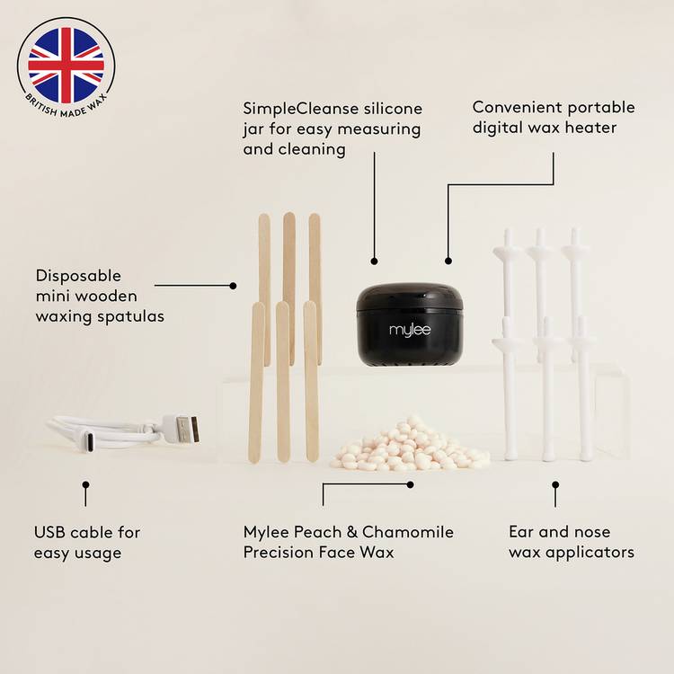 Mylee Let's Face It home wax kit, imported from the UK