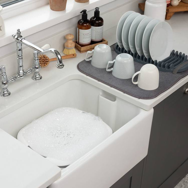 Addis 2 in 1 microfibre drying mat with plate rack (British brand)