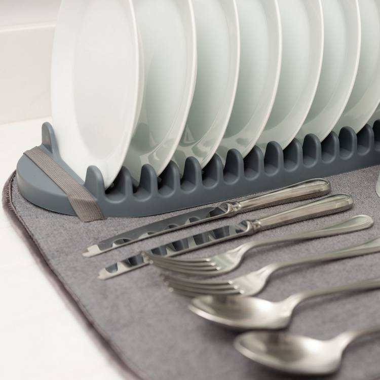 Addis 2 in 1 microfibre drying mat with plate rack (British brand)