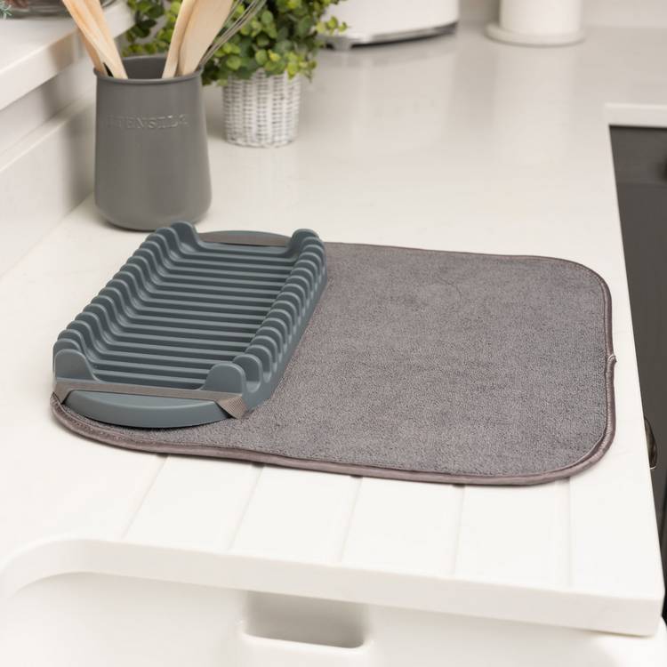 Addis 2 in 1 microfibre drying mat with plate rack (British brand)