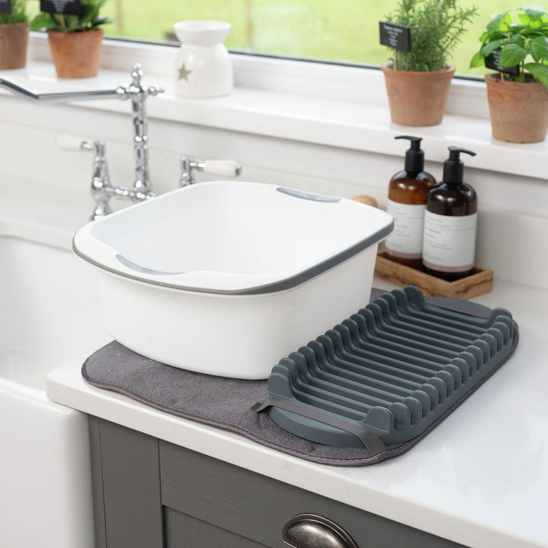 Addis 2 in 1 microfibre drying mat with plate rack (British brand)