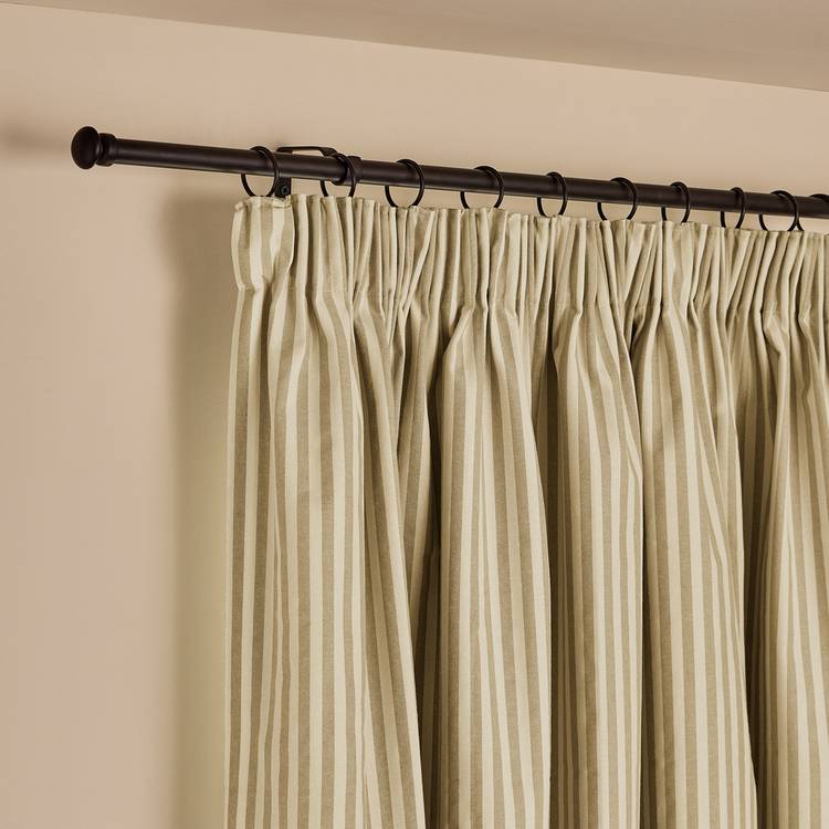 Habitat olive stripe blackout curtains 117x183cm, UK version