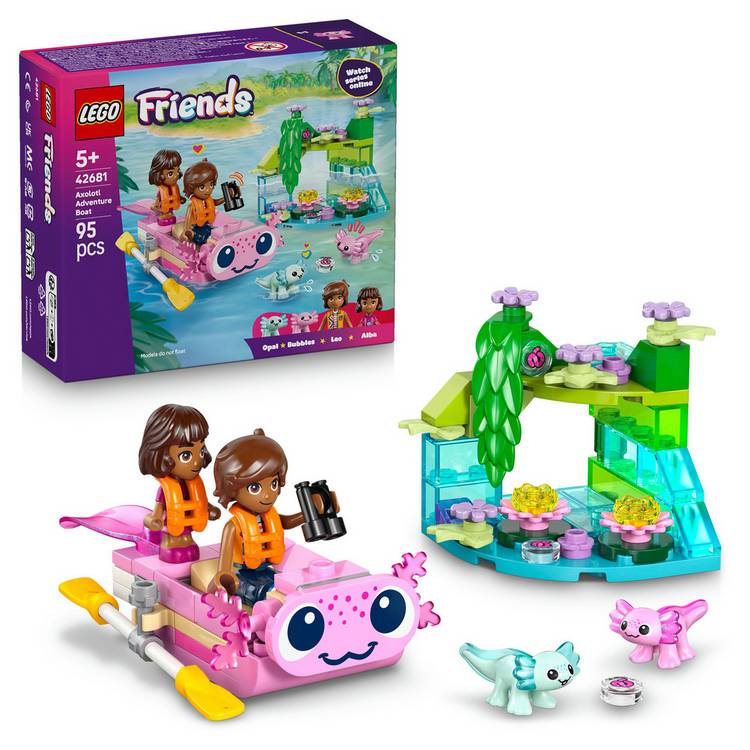 LEGO Friends Axolotl Adventure Boat toy building set, imported from the UK