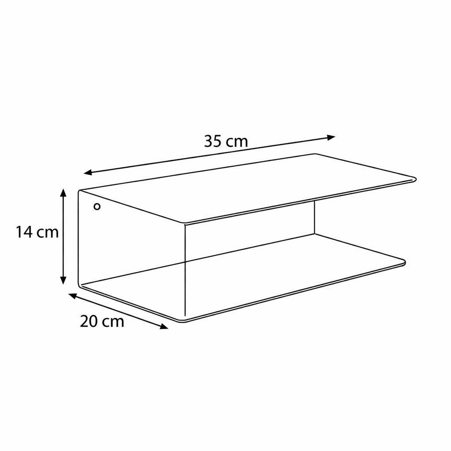 Furniture To Go Joliet black floating shelf 35cm, UK version