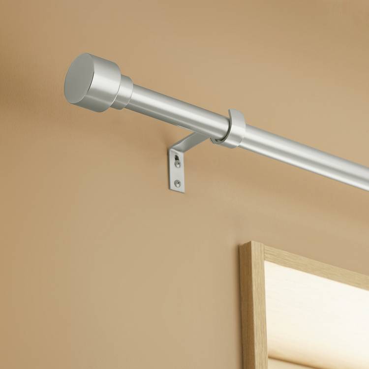 Argos Home nickel metal curtain pole 165-300cm - British product