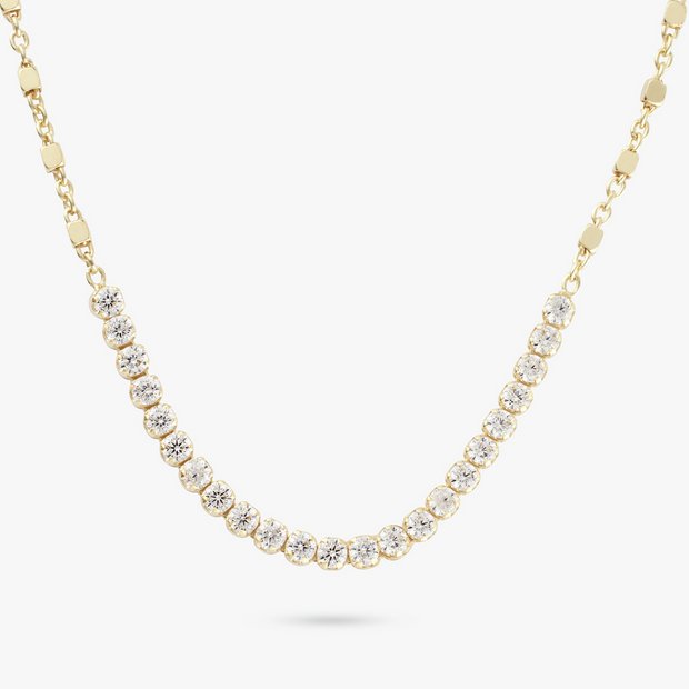 Revere gold plated sterling silver tennis necklace (British brand)