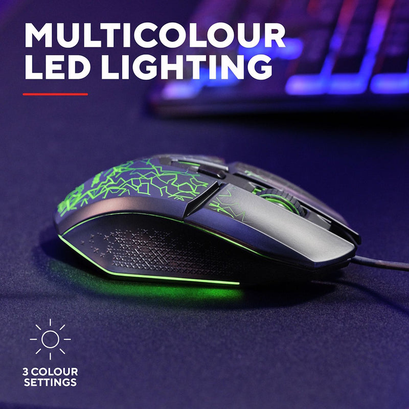 GXTrust 113 Felox illuminated wired gaming mouse in black - British product