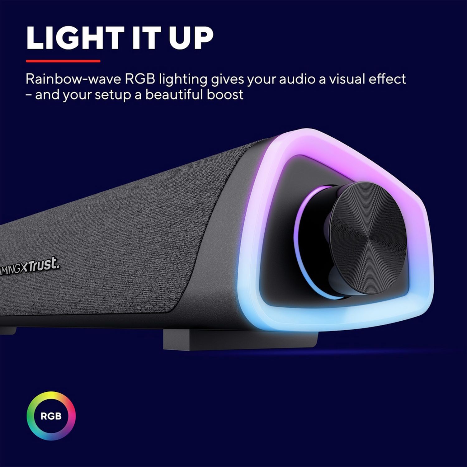 GXTrust 620 Axon RGB illuminated soundbar, imported from the UK