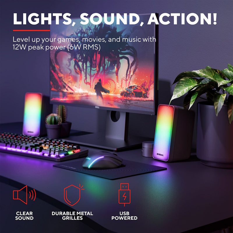 GXTrust Wezz Illuminated 2.0 RGB speakers, UK version