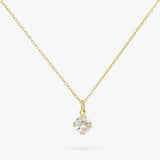 Revere gold plated solitaire pendant necklace cubic zirconia - British product