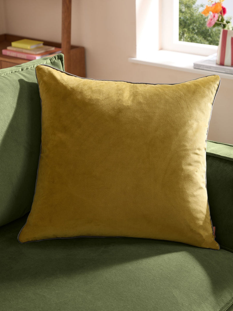 Furn Moss/Charcoal Meridian Velvet 55 x 55cm Cushion Cover