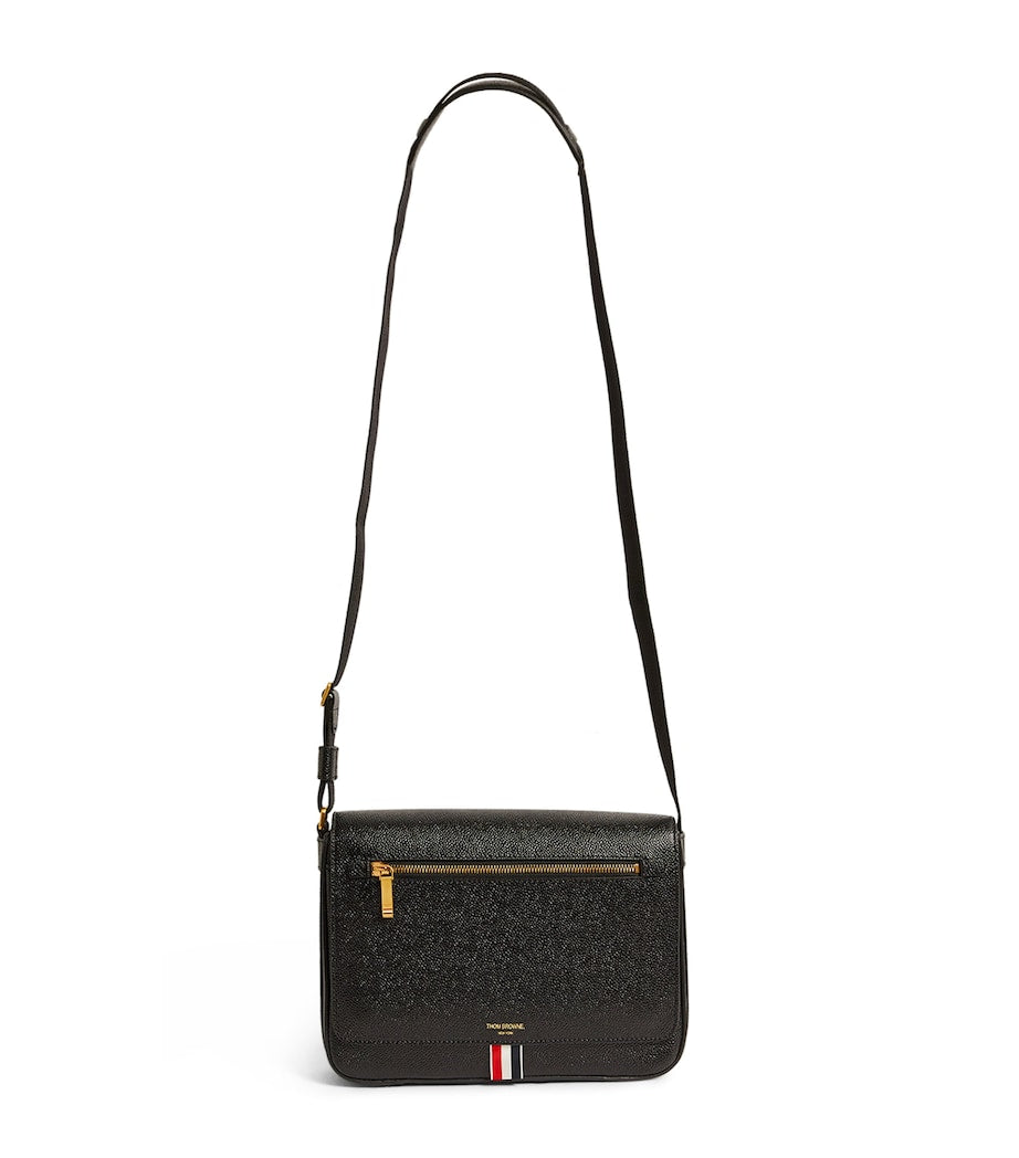 Thom Browne pebbled leather reporter bag - British product