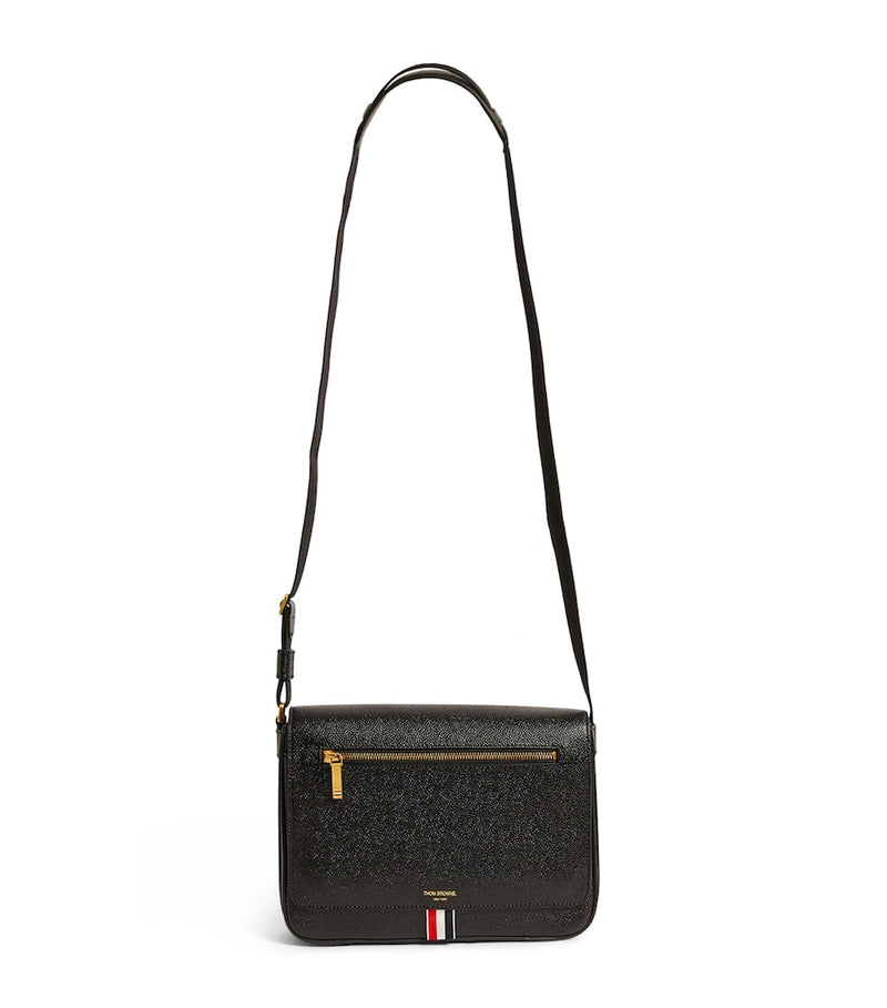Thom Browne pebbled leather reporter bag - British product