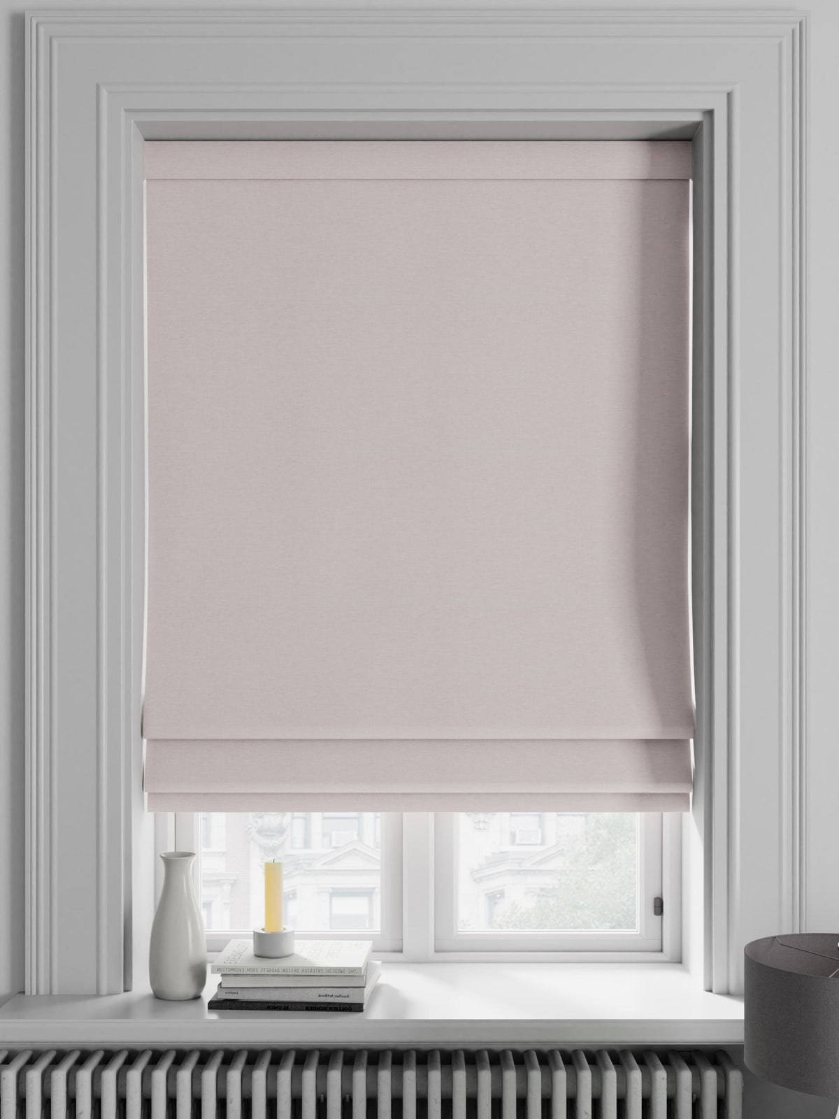 Pink Soho made to measure Roman blind (British brand)