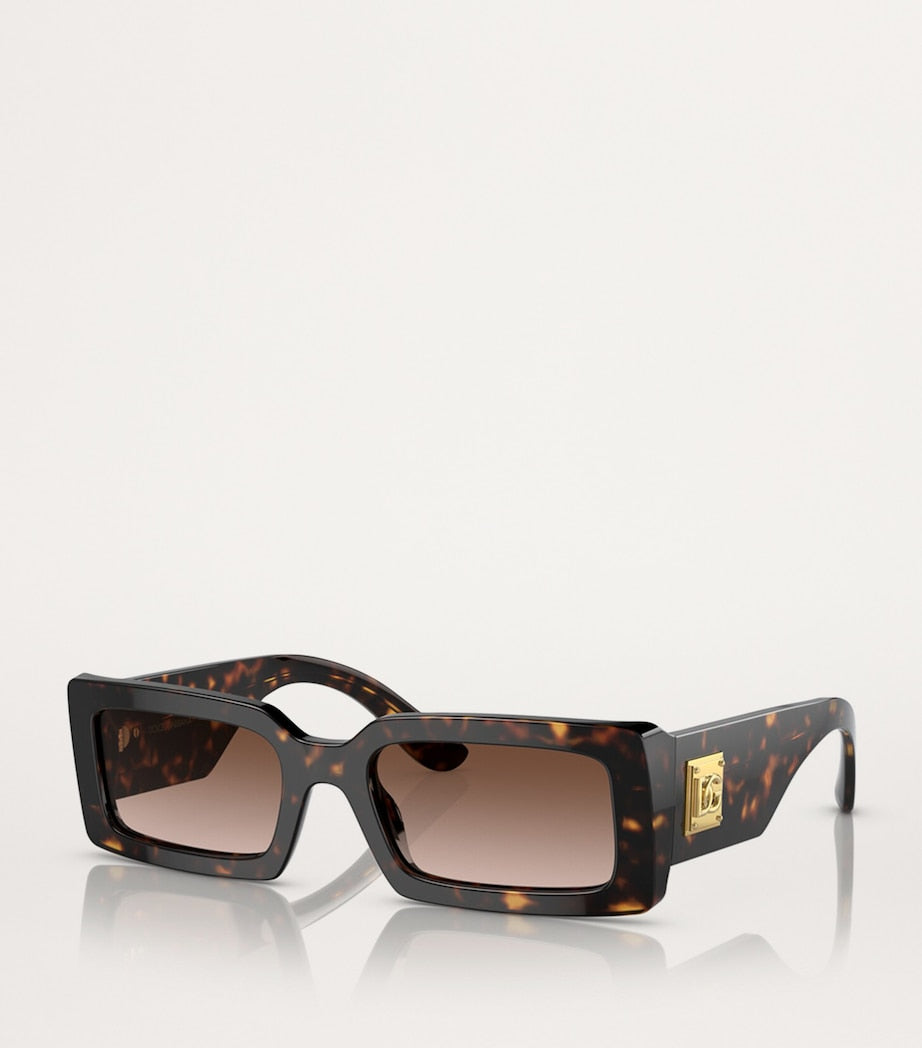Dolce&Gabbana acetate rectangle sunglasses dark grey lenses, UK version