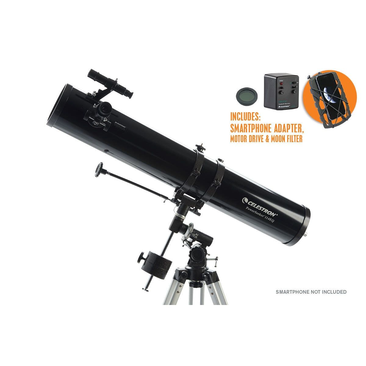 Celestron Powerseeker 114EQ Telescope with Motor Drive, Phone Adapter and Moon Filter GOODS Costco UK