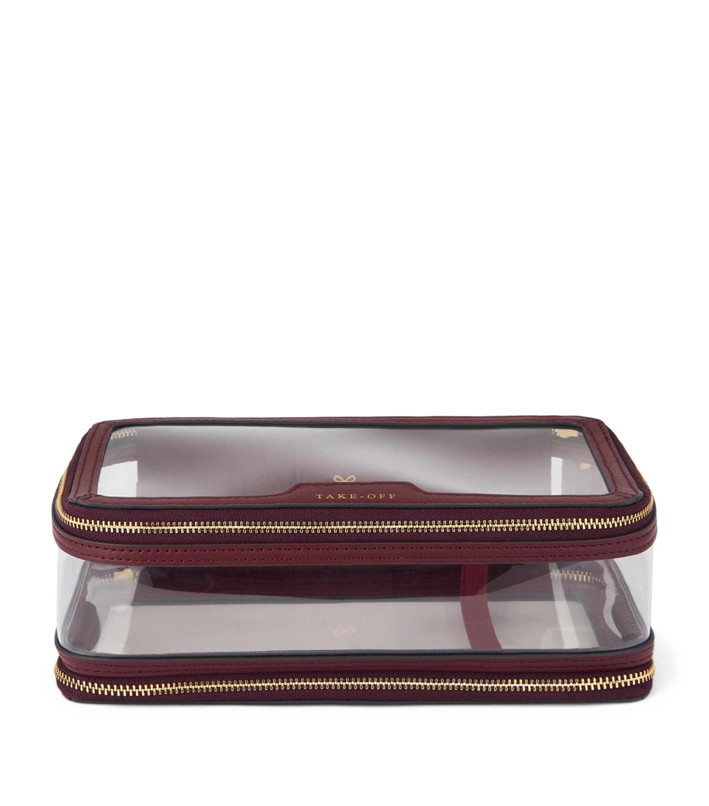 Anya Hindmarch transparent leather-trimmed in-flight case 22x12x7cm - British product