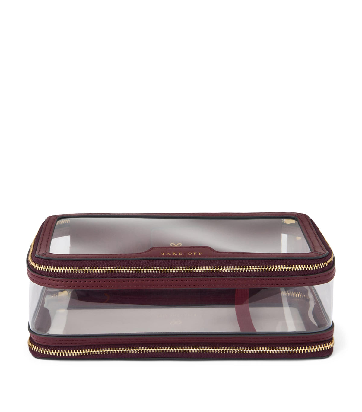 Anya Hindmarch transparent leather-trimmed in-flight case 22x12x7cm - British product