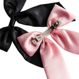 Danielle Creations Large Bow Barette Clips Pink Black - British product